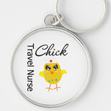 Travel Nurse Chick v1 Keychain