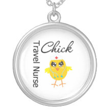 Travel Nurse Chick v1 Personalized Necklace