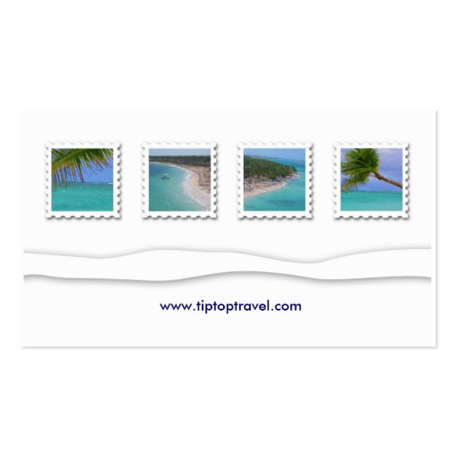 Travel Ocean Palm Tree Business Card (back side)