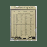 Travel Packing List Notepad notepads