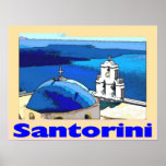 Travel Poster Santorini  Greese