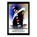 Travel Poster Vintage Barcelona Spain