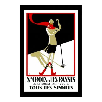 Travel Poster Vintage Saint Croix Skiing print