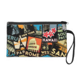Travel posters retro vintage europe asia usa wristlet