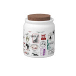 Travel Stamps Pattern Candy Jars at Zazzle