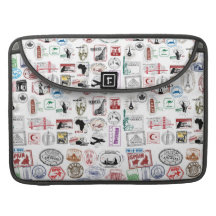 Travel Stamps Pattern Case Sleeve MacBook Pro Sleeve