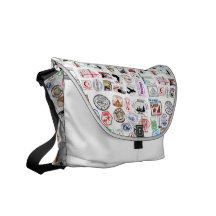 Travel Stamps Pattern Commuter Bag