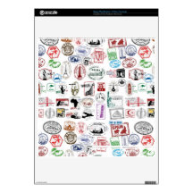Travel Stamps Pattern Custom Skins Decals For The PS3 Slim
