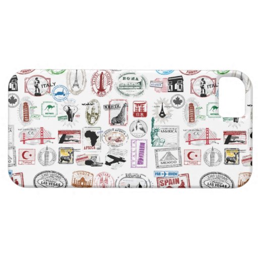 Travel Stamps Pattern Phone Case iPhone 5 Covers Zazzle