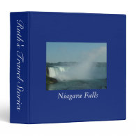 Travel stories,Niagara Falls, dark blue Vinyl Binder