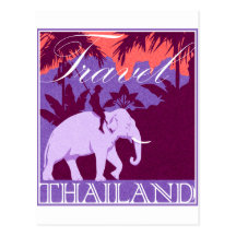 Travel Thailand white elephant Postcards