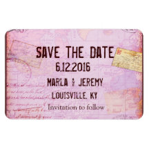 Travel theme save the date magnet