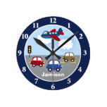 Travel Time Transportation Theme Custom Wall Clock
