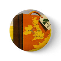 Travel to Ireland poster Round Button by retroz Travel to Ireland poster Round Button