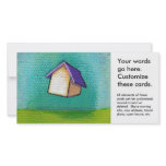 Traveling home flying house fun colorful happy art personalized photo card