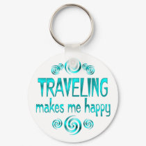 Traveling Makes Me Happy keychains