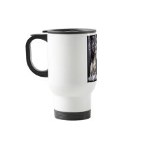Traveling mug, Wildlife, Howling wolf with imagery