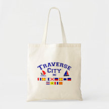 Traverse City MI Signal Flags Canvas Bags