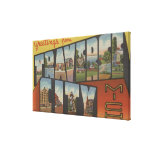 Traverse City, Michigan - Large Letter Scenes Canvas Print