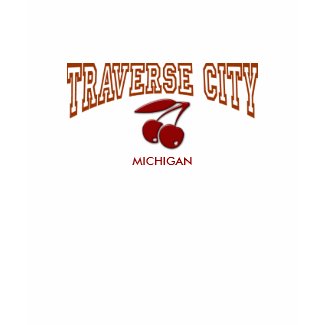 Traverse City , Michigan - With Cherries - red shirt