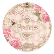 Tre Chic Paris Rose Stickers or Envelope Seals