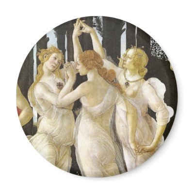 Tre Grazie Refrigerator Magnet by masterpiecesofart