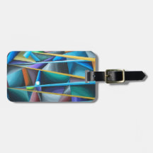 Treacherous Moons (colorful cubism) Travel Bag Tag