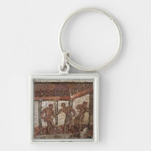 Treading grapes, from Saint-Roman-en-Gal Keychains