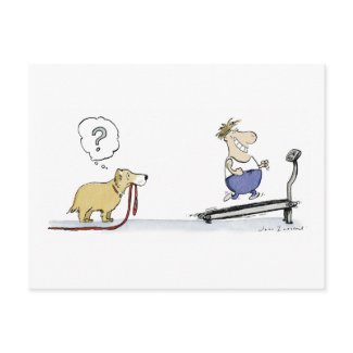 Treadmill Cartoon postcard