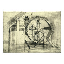 Treadmill Powered Crossbow by Leonardo da Vinci Custom Invitation