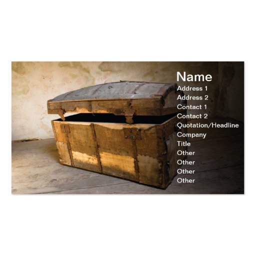 Treasure chest business card templates (front side)