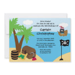 Treasure chest pirate birthday party invitation