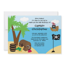 Treasure chest pirate birthday party invitation