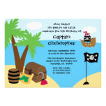 Treasure chest pirate birthday party invitation invitations