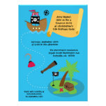 Treasure hunt pirate birthday party invitation