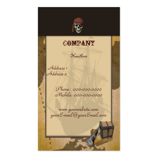 Treasure Hunt -Skull- Business Card (front side)