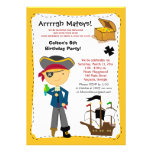 Treasure Map Pirate Ship Birthday Invitation
