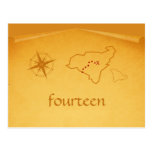 Treasure Map Table Number Postcard
