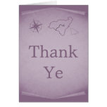 Treasure Map Thank You Card, Purple