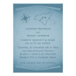 Treasure Map Wedding Invite, Blue