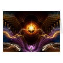 Treasure Of Night Fractal Art Card