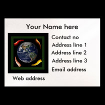 Treasure Our World business cards