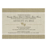 Treasured Hearts and Burlap Wedding Custom Invite
