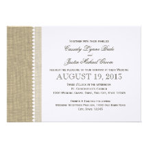 Treasured Hearts and Burlap Wedding Invitation