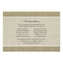 Treasured Hearts Burlap Look Directions Insert Personalized Announcements