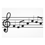 treble clef and notes : sheet music custom invitation