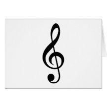 Treble Clef G-Clef Musical Symbol Greeting Cards