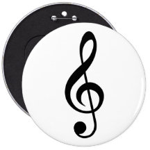 Treble Clef G-Clef Musical Symbol Pinback Buttons