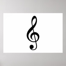 Treble Clef G-Clef Musical Symbol Posters