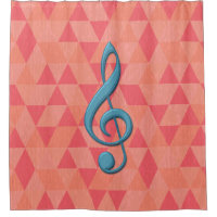 Treble Clef Geometric Triangles Teal and Pinks